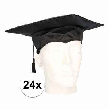 24x geslaagd hoedje / geslaagd baret voor volwassenen
