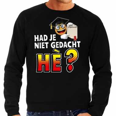 Funny emoticon sweater had je niet gedacht he zwart heren