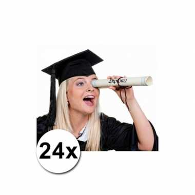 Zwarte geslaagd hoedjes 24x